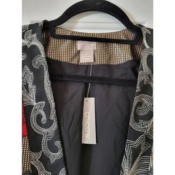 Chico's Jackets & Coats Chico's Patch Print Jacket M (1) NWT - Picture 10 of 12